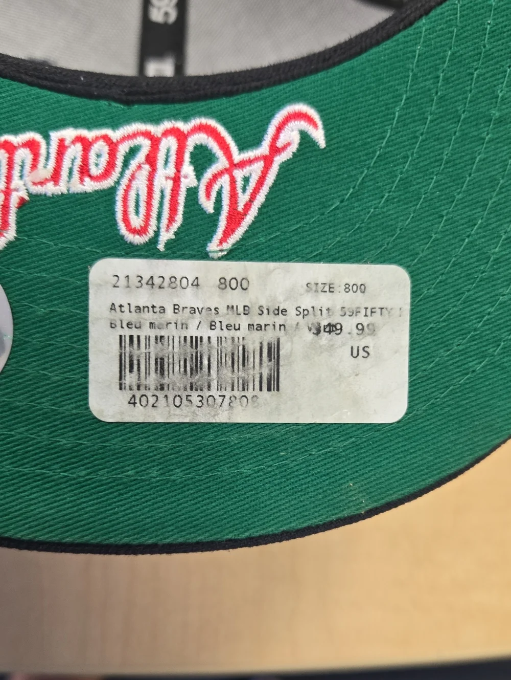 New Era Navy Red White Atlanta Script Fitted Cap